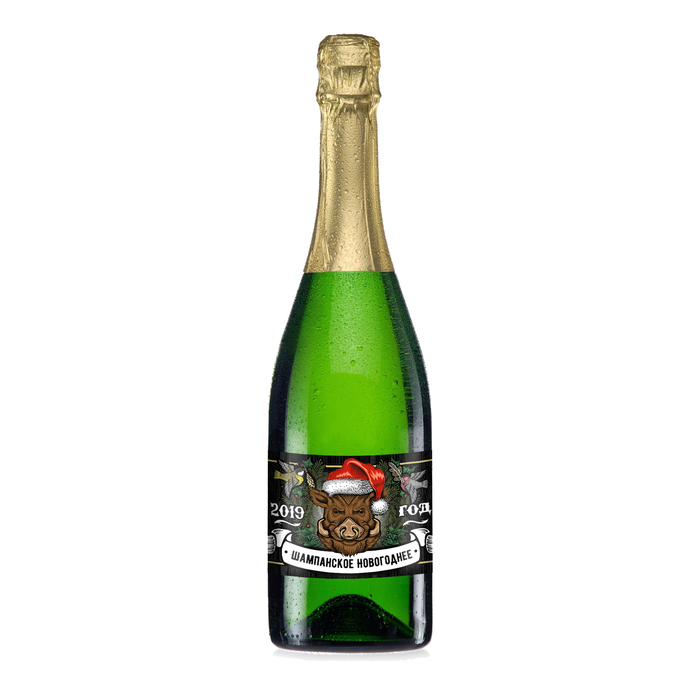 Наклейка на бутылку "Шампанское новогоднее"