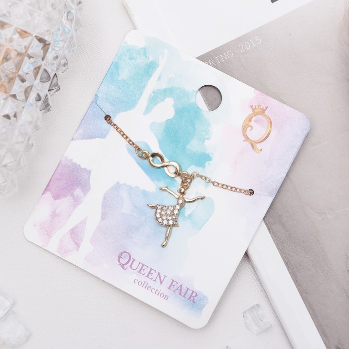 Кулон "Балерина" с бесконечностью, цвет белый в золоте, 40 см