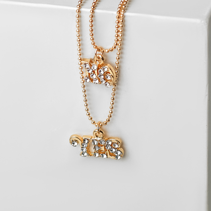 Кулон "Да-Нет" две цепочки, цвет белый в золоте, 40 см