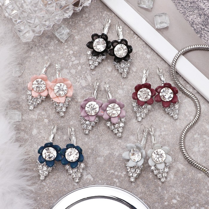 Серьги ассорти "Цветы" летние, цвет МИКС