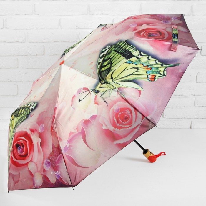 Зонт полуавтоматический "Бабочки", R=50см