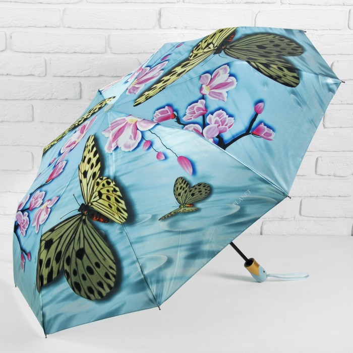 Зонт полуавтоматический "Бабочки", R=50см