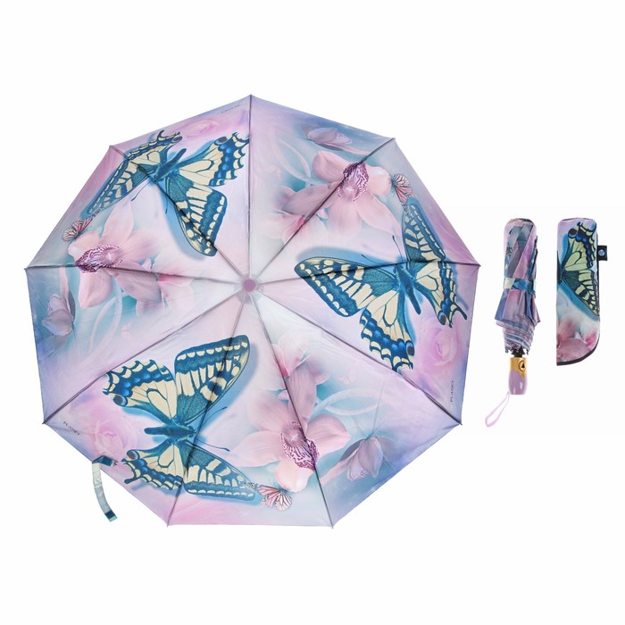 Зонт полуавтоматический "Бабочки", R=50см