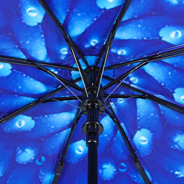 Зонт полуавтоматический "Цветы", R=50см, цвет купола фиолетовый, цвет рисунка МИКС