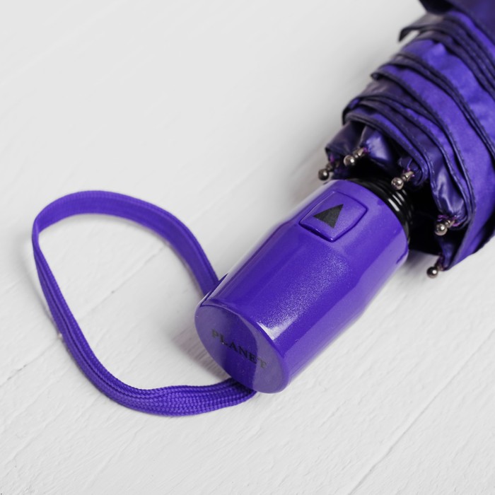 Зонт полуавтоматический "Цветы", R=50см, цвет купола фиолетовый, цвет рисунка МИКС