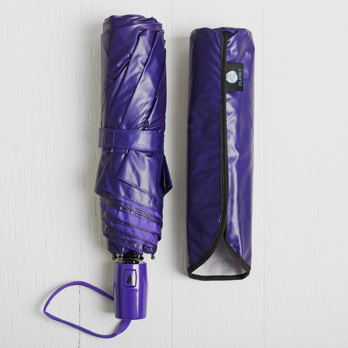 Зонт полуавтоматический "Цветы", R=50см, цвет купола фиолетовый, цвет рисунка МИКС