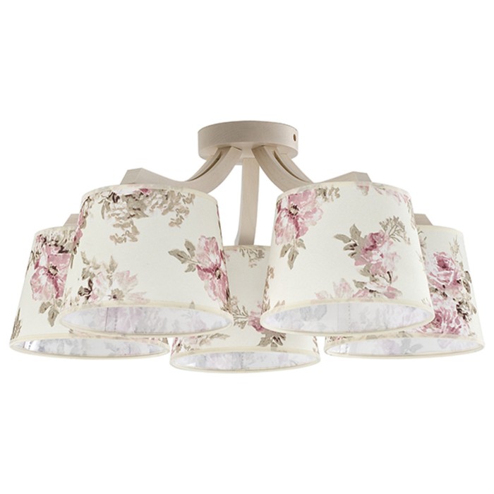 Люстра Pink 5x60Вт Е27 светлое дерево 55x55x26см