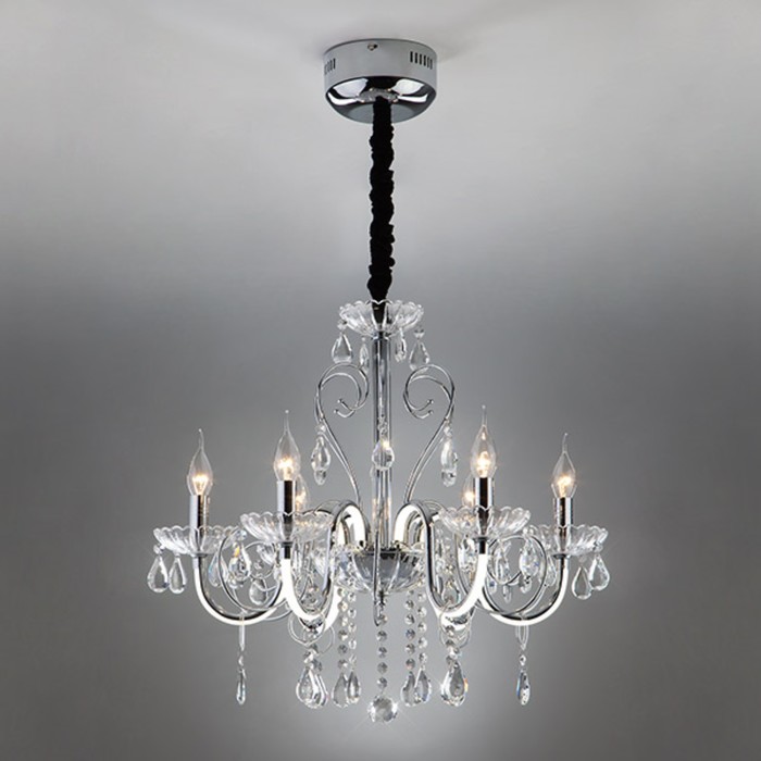 Люстра Liberty 6x60Вт Е14 хром 62x62x107см