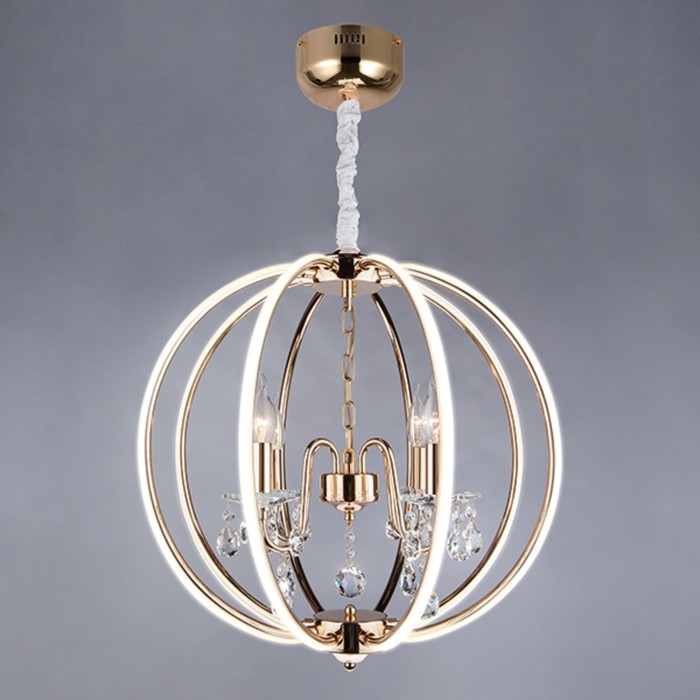 Люстра Atlas 4x40Вт Е14 золото 54x54x116см