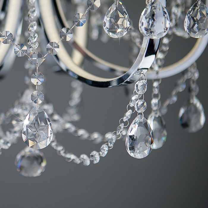 Люстра Tefia 6x60Вт Е14 хром 60x60x110см