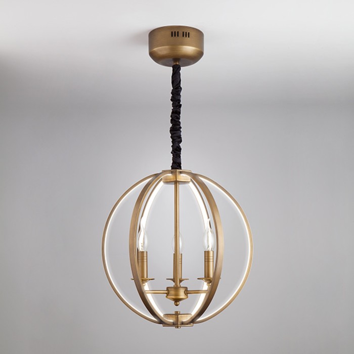 Люстра Atlas 3x60Вт Е14 бронза 42x42x90,5см