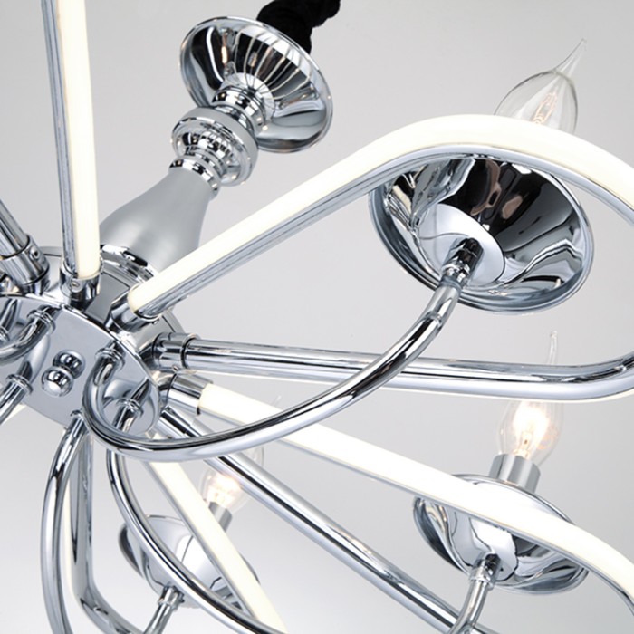 Люстра Phobos 6x60Вт Е14 хром 63x63x81см