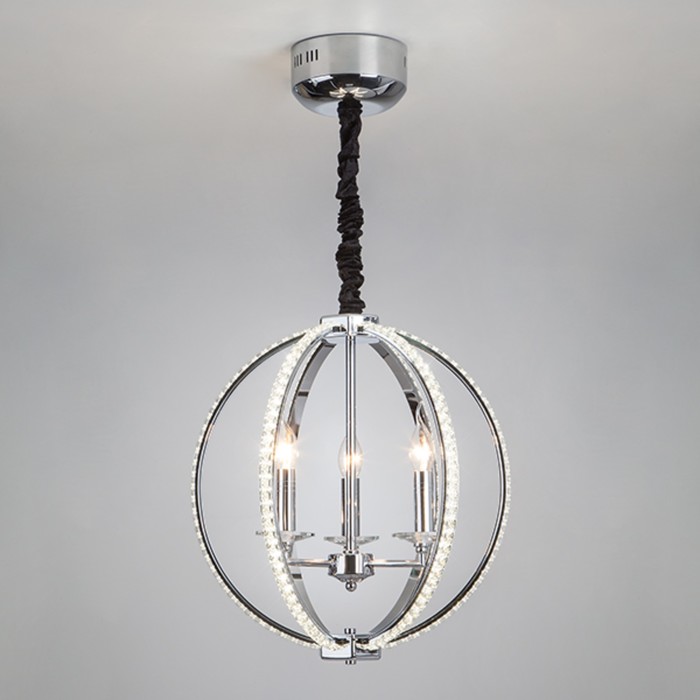 Люстра Atlas 3x60Вт Е14 хром 42x42x93см