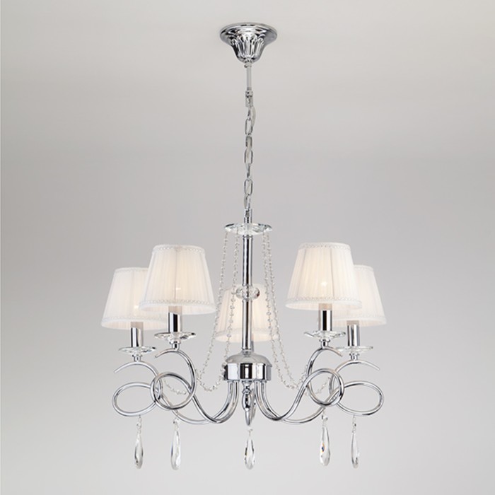 Люстра Loris 5x40Вт Е14 хром 60x60x96см