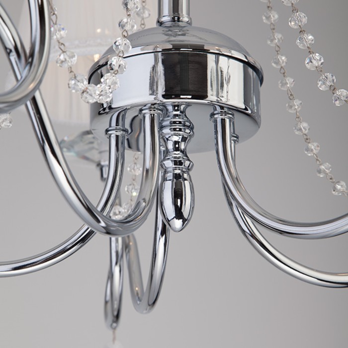 Люстра Loris 5x40Вт Е14 хром 60x60x96см