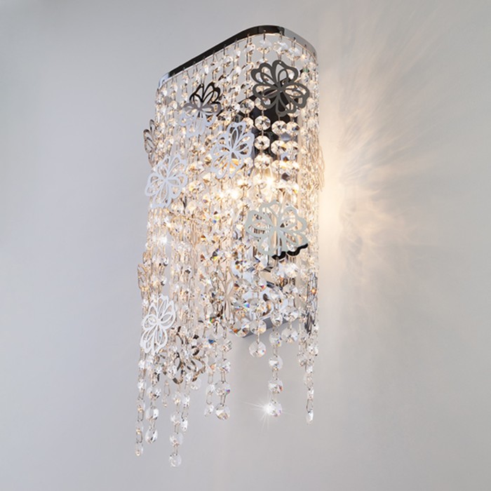 Бра Flower 2x60Вт Е14 хром 18x41,5x11см