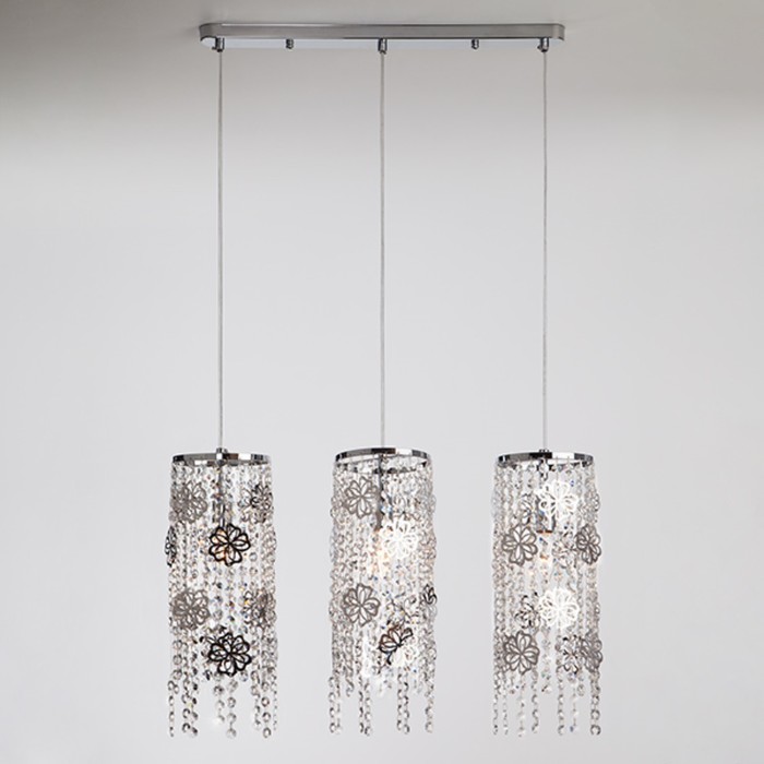 Светильник Flower 3x60Вт Е14 хром 56x56x100см