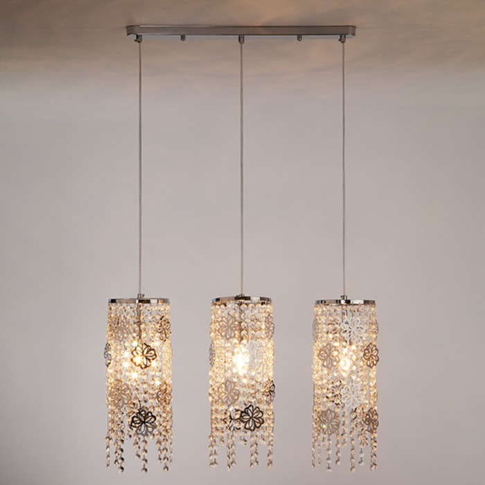 Светильник Flower 3x60Вт Е14 хром 56x56x100см