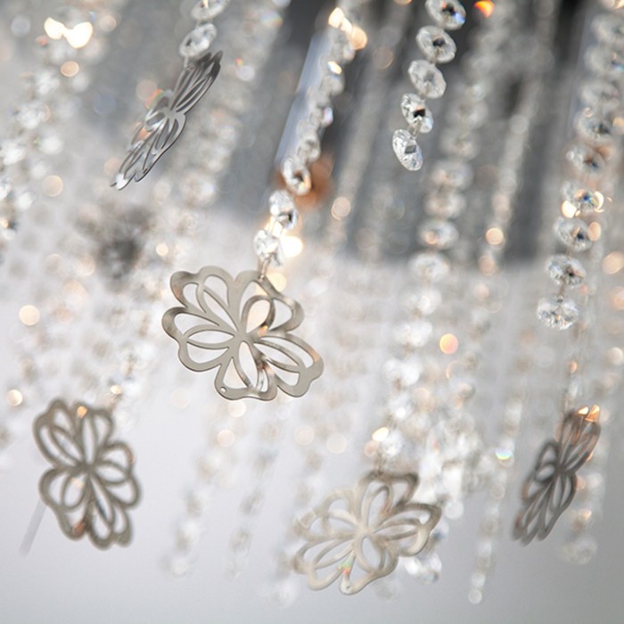 Люстра Flower 6x60Вт Е14 хром 50x50x42,5см