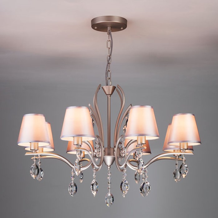 Люстра Aurelia 8x40Вт Е14 никель 77x77x96см