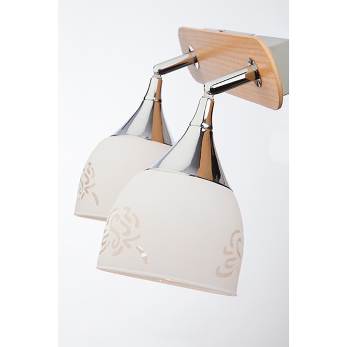 Светильник Savoy 2x40Вт Е14 светлое дерево, хром 30x19x20см