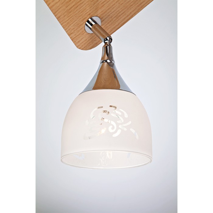 Светильник Savoy 4x40Вт Е14 светлое дерево, хром 22x22x22см