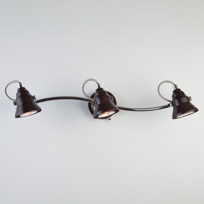 Светильник Magnum 3x50Вт G5.3 хром, тёмное дерево 53x20x12см