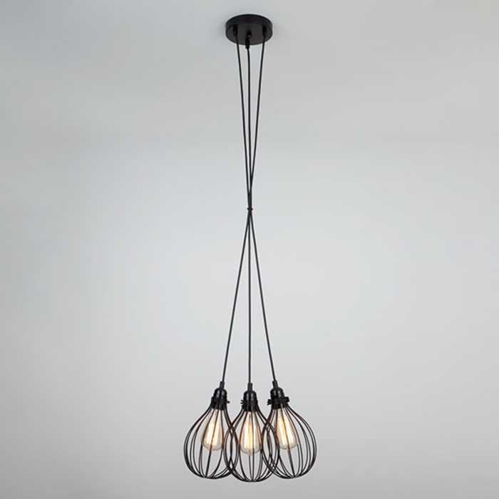 Светильник Moll 3x40Вт Е27 чёрный 30x30x133см