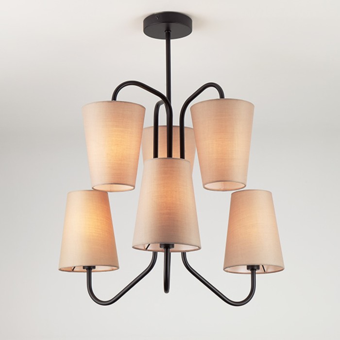 Люстра Loretta 6x40Вт Е14 чёрный 57x57x70см