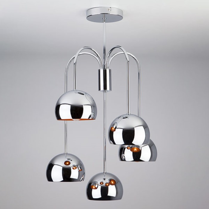 Люстра Solario 5x60Вт Е14 хром 41x41x60см