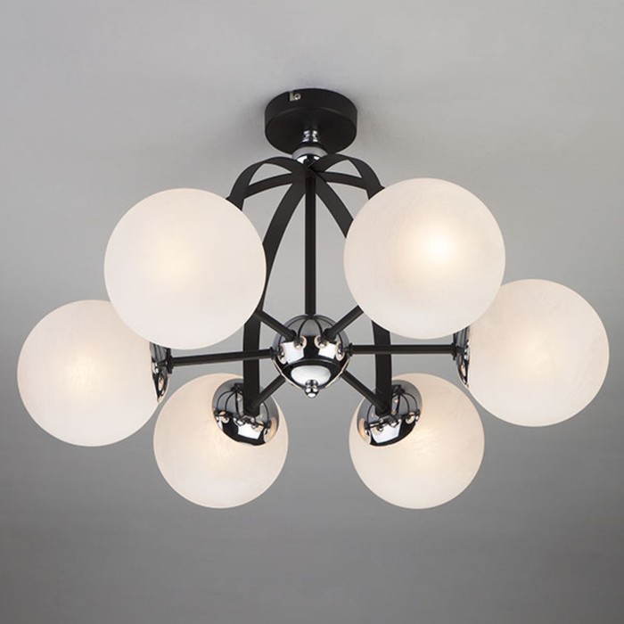 Люстра Globe 6x40Вт Е14 хром, чёрный 62x62x35см