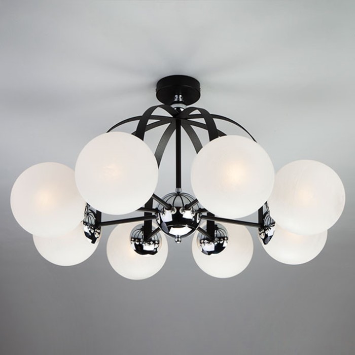 Люстра Globe 8x40Вт Е14 хром, чёрный 72x72x35см