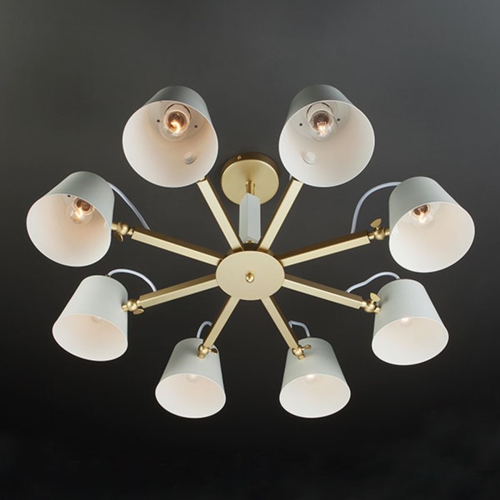 Люстра Frozen 8x60Вт Е27 золото 77x77x34см