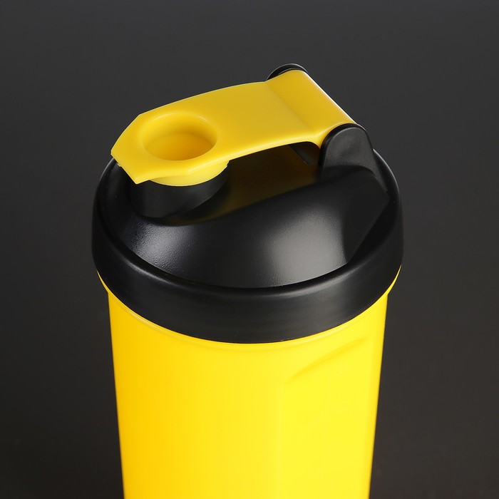 Шейкер 800 мл «Классический», с шариком, жёлтый, матовый