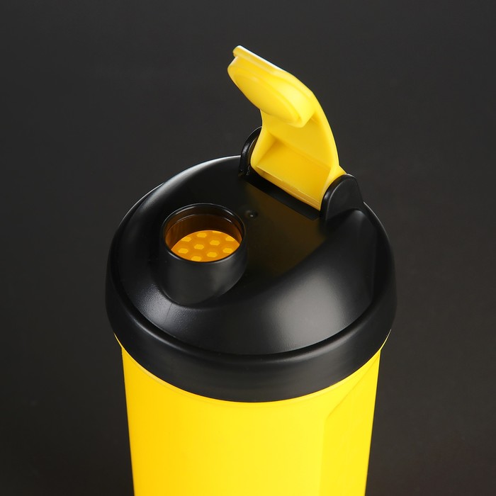 Шейкер 800 мл «Классический», с шариком, жёлтый, матовый
