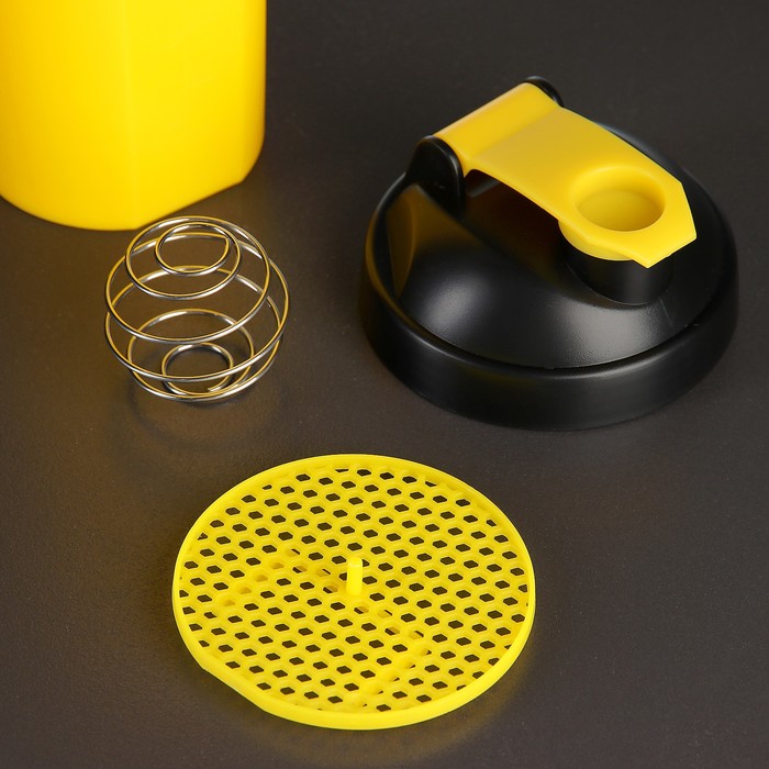 Шейкер 800 мл «Классический», с шариком, жёлтый, матовый