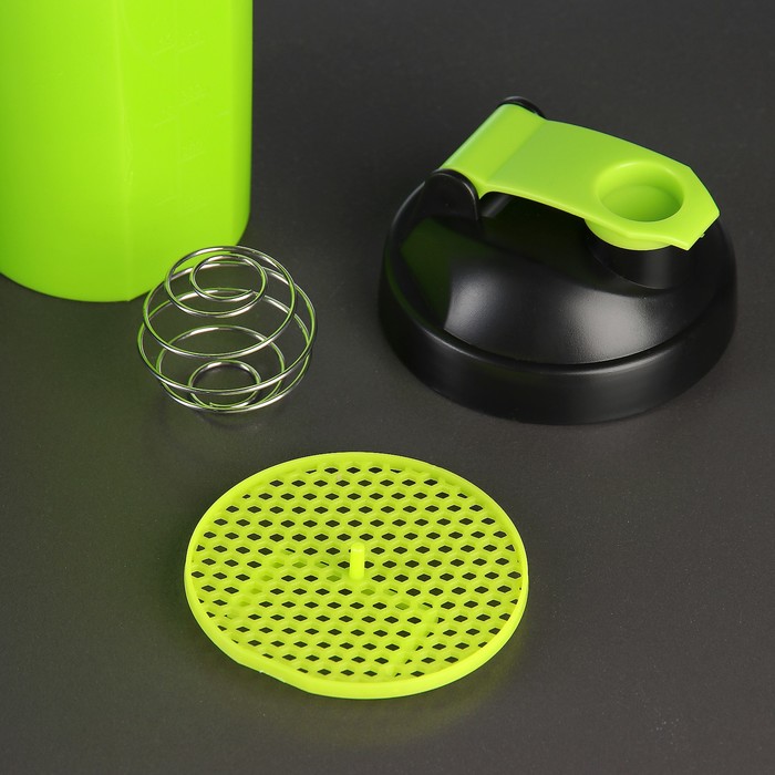 Шейкер 800 мл «Классический», с шариком, зелёный, матовый