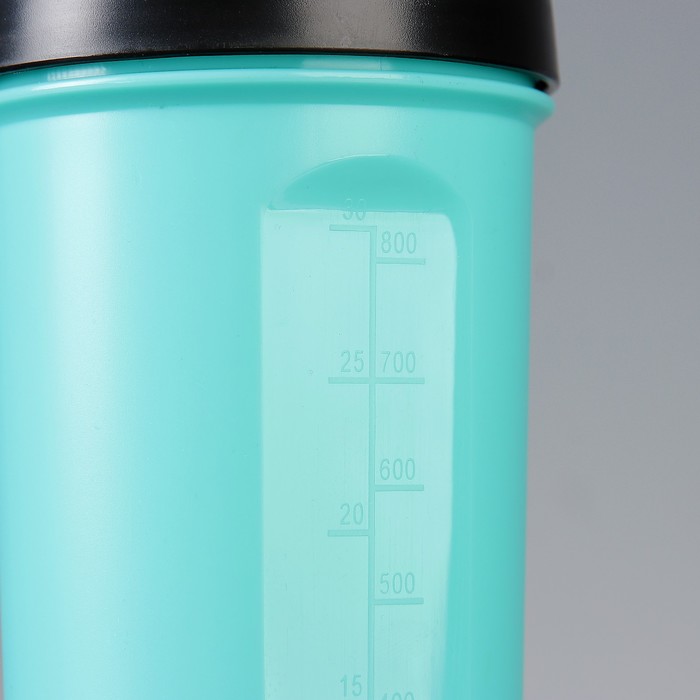 Шейкер 800 мл «Классический», с шариком, голубой, матовый
