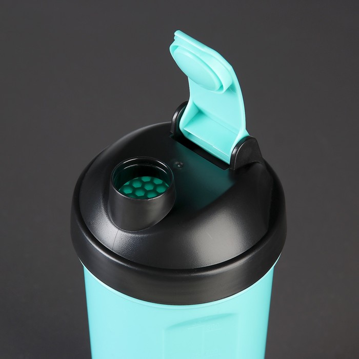 Шейкер 800 мл «Классический», с шариком, голубой, матовый