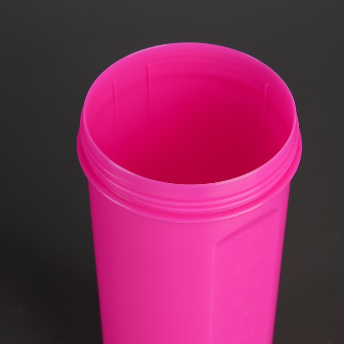 Шейкер 800 мл «Классический», с шариком, розовый, матовый