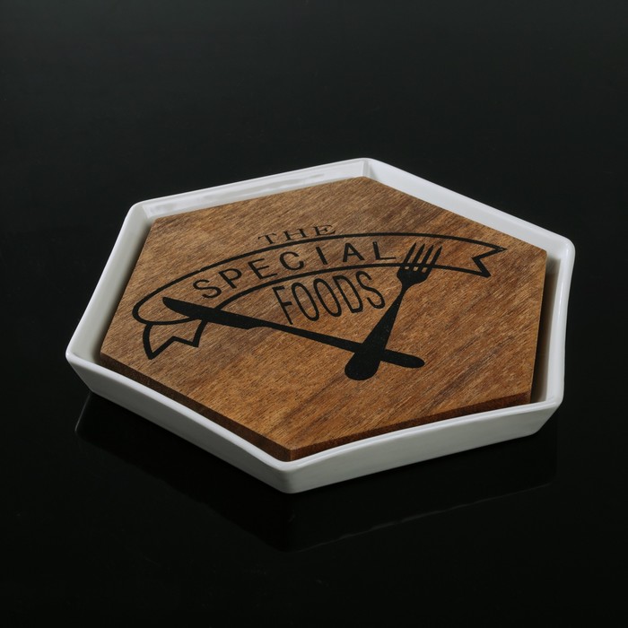 Блюдо для подачи "Эстет. Шестиугольник" 23х20х2см