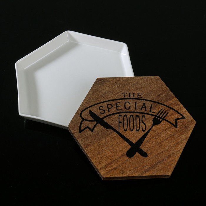 Блюдо для подачи "Эстет. Шестиугольник" 23х20х2см