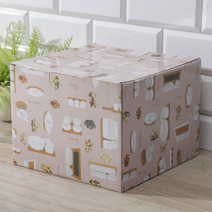 Блюдо с крышкой 25х25х19 см "Эстет. Сыр"