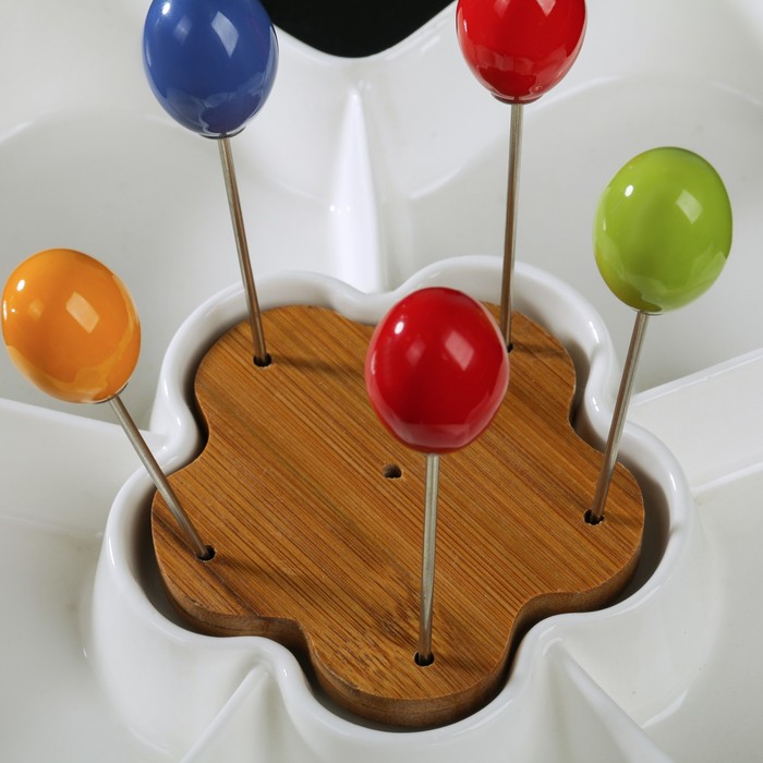 Менажница "Эстет", 5 ячеек, 5 шпажек