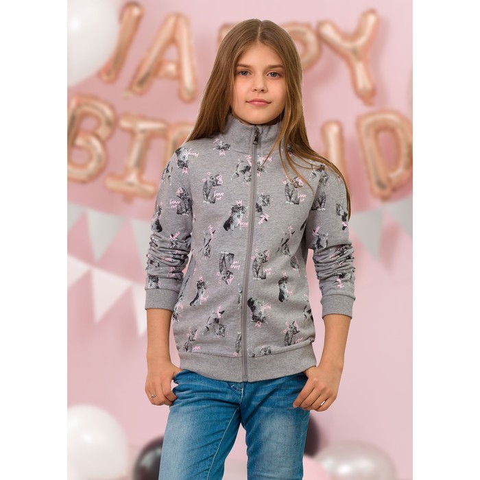 Джемпер для девочки, рост 140 см, цвет серый