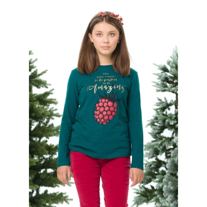 Джемпер для девочки, рост 134 см, цвет изумрудный