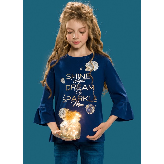 Джемпер для девочки, рост 140 см, цвет тёмно-синий