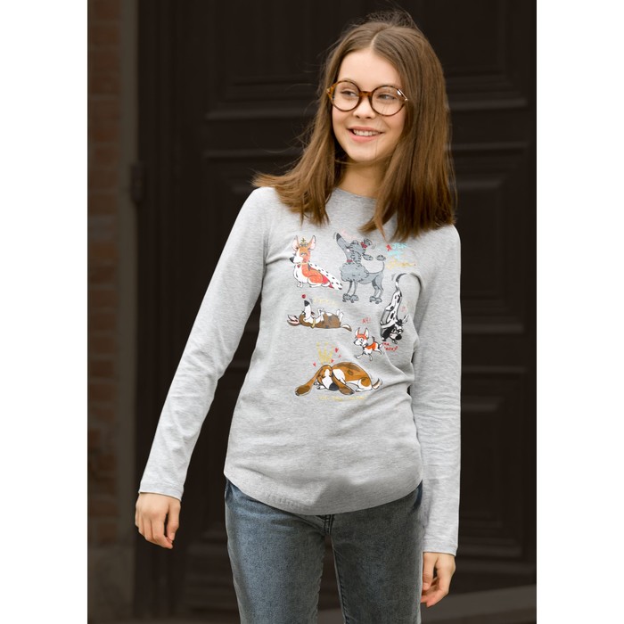 Джемпер для девочки, рост 164 см, цвет серый