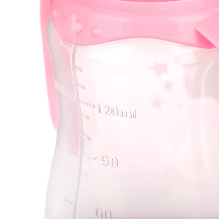 Бутылочка для кормления «Маленькая звёздочка» детская приталенная, с ручками, 150 мл, от 0 мес., цвет розовый