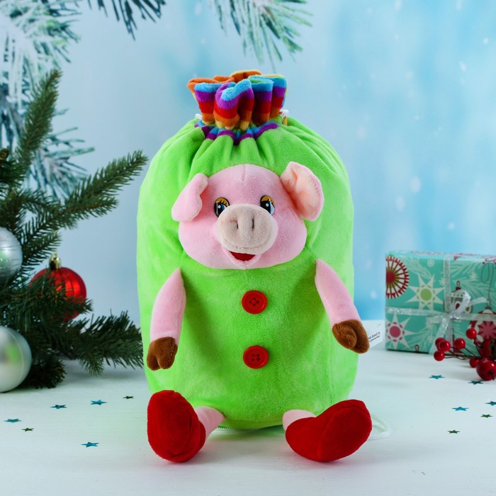 Мягкий рюкзак на завязках "Поросёнок в красных ботиночках"